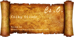 Csiky Olivér névjegykártya