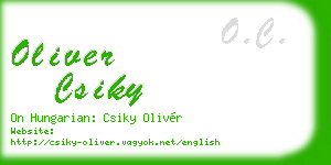 oliver csiky business card